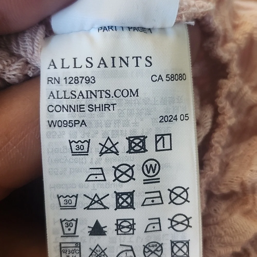 All Saints Blush Textured Shirt - Picture 3 of 10